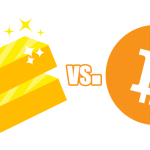 Gold vs. Bitcoin cover is made by Cryptoforold and using image from user15423390 freepik and bitcoin logo