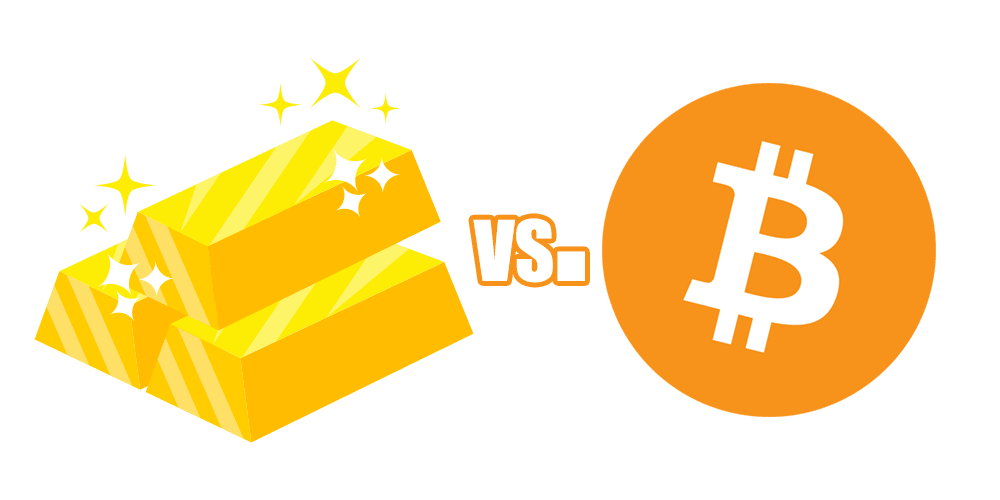 Gold vs. Bitcoin cover is made by Cryptoforold and using image from user15423390 freepik and bitcoin logo