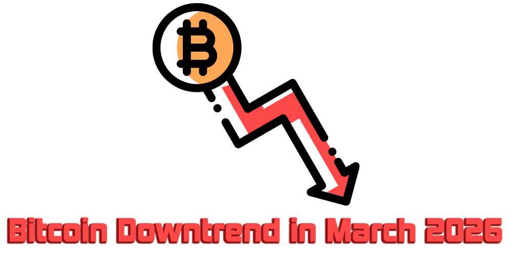 Bitcoin Downtrend in March 2026 cover is made by Finsurlog and using image freepik